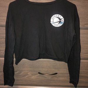 Spaced confused crop top